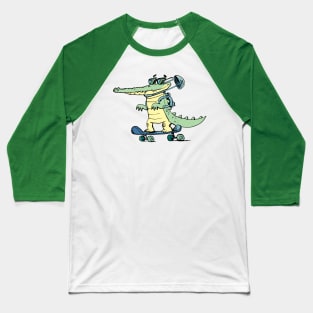 crocodile skater king of asphalt on the street Baseball T-Shirt